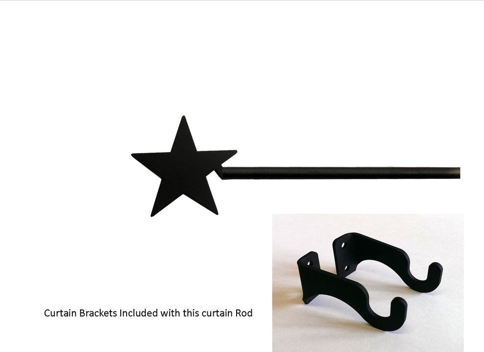 Star Curtain Rod, 35"
