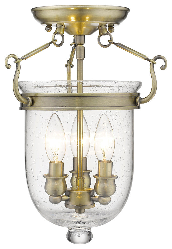 Jefferson Ceiling Mount, Antique Brass