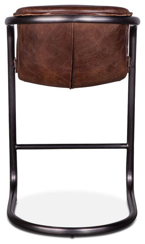 Chiavari Leather Counter Chair Geisha Brown - Set Of 2