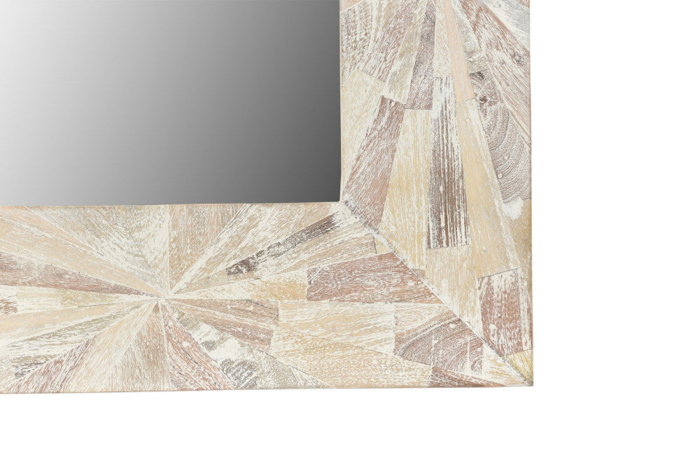 Alden Starburst Pattern Mirror, Whitewash Dual Tone