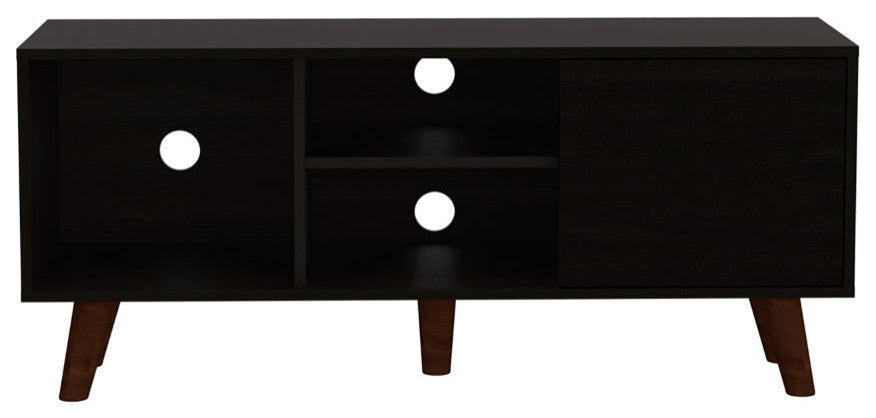 Boston 2 Piece Living Room Set, TV Stand and Coffee Table, Black/Espresso