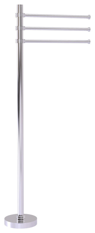 Towel Stand with 3 Pivoting 12" Arms, Polished Chrome