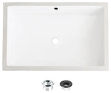 STYLISH 24" Rectangular Undermount Ceramic Bathroom Sink With 2 Overflow Finishe