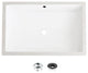 STYLISH 24" Rectangular Undermount Ceramic Bathroom Sink With 2 Overflow Finishe