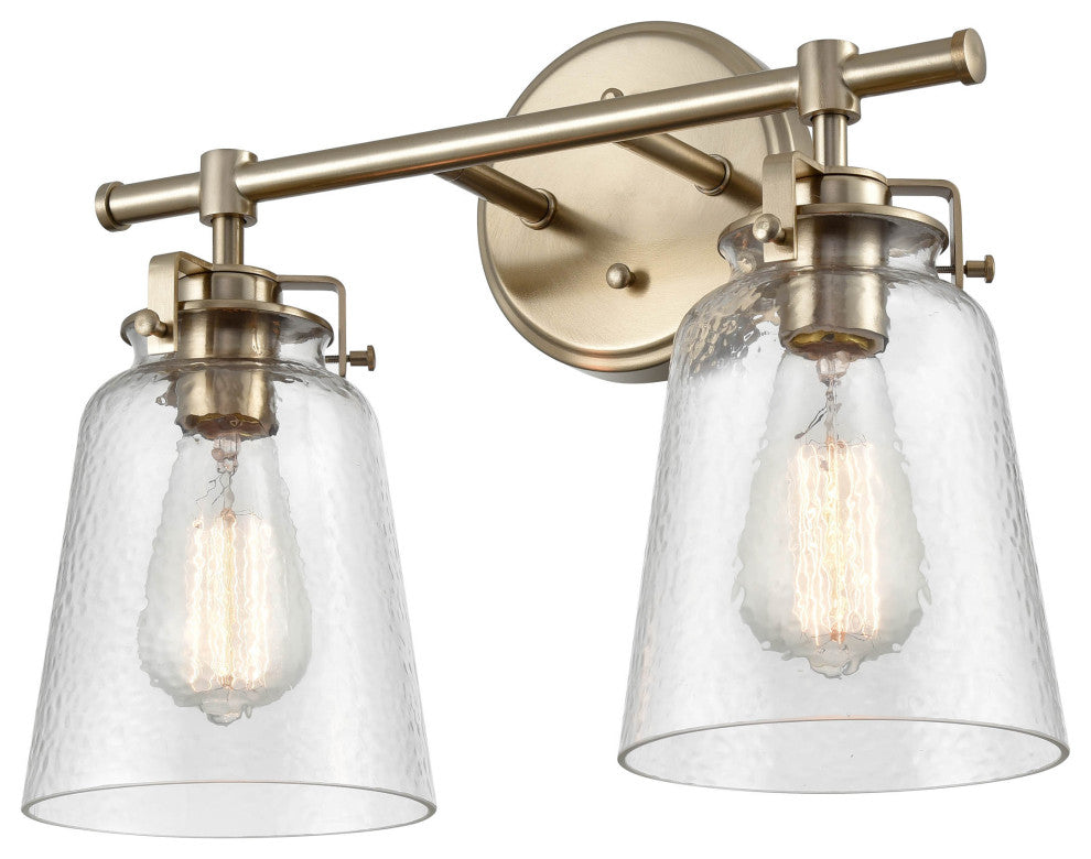 2 Light 16" Modern Gold Vanity Light