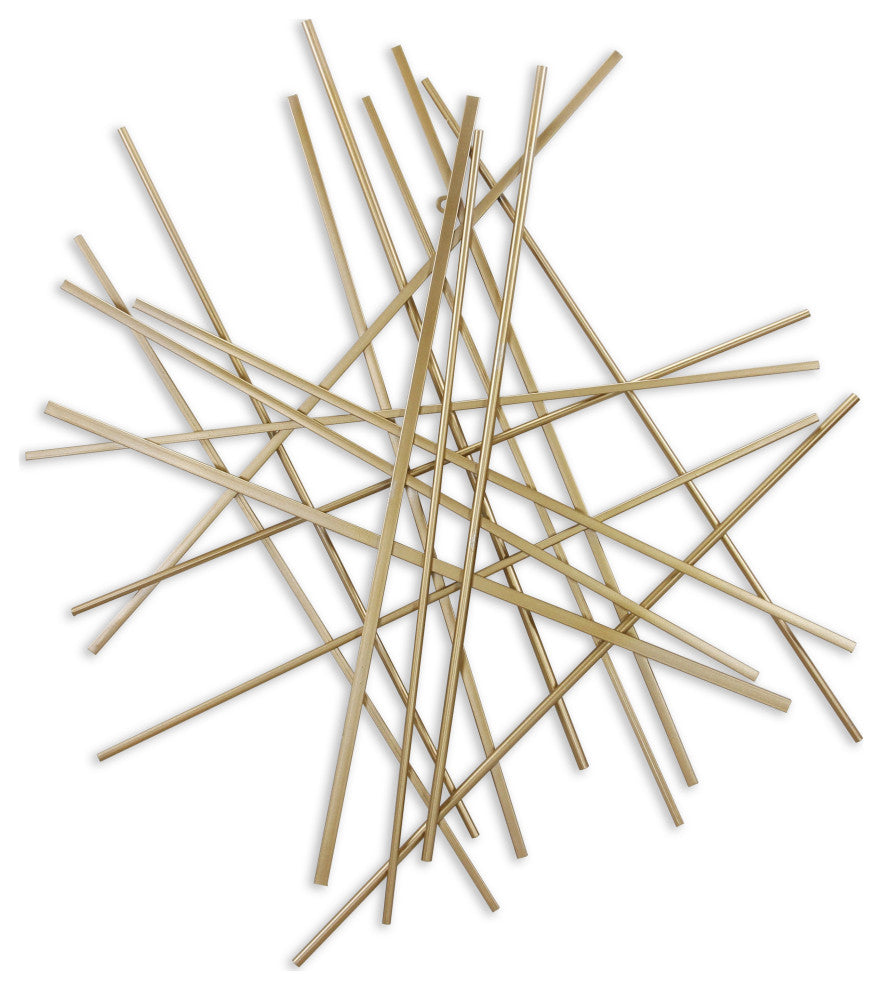 Avalon abstract, gold bar and panel wall dÃ©cor piece