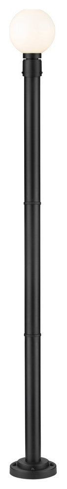 Zlite 597PHM-567P-BK 1-Light Outdoor Post Mounted Fixture, Opal