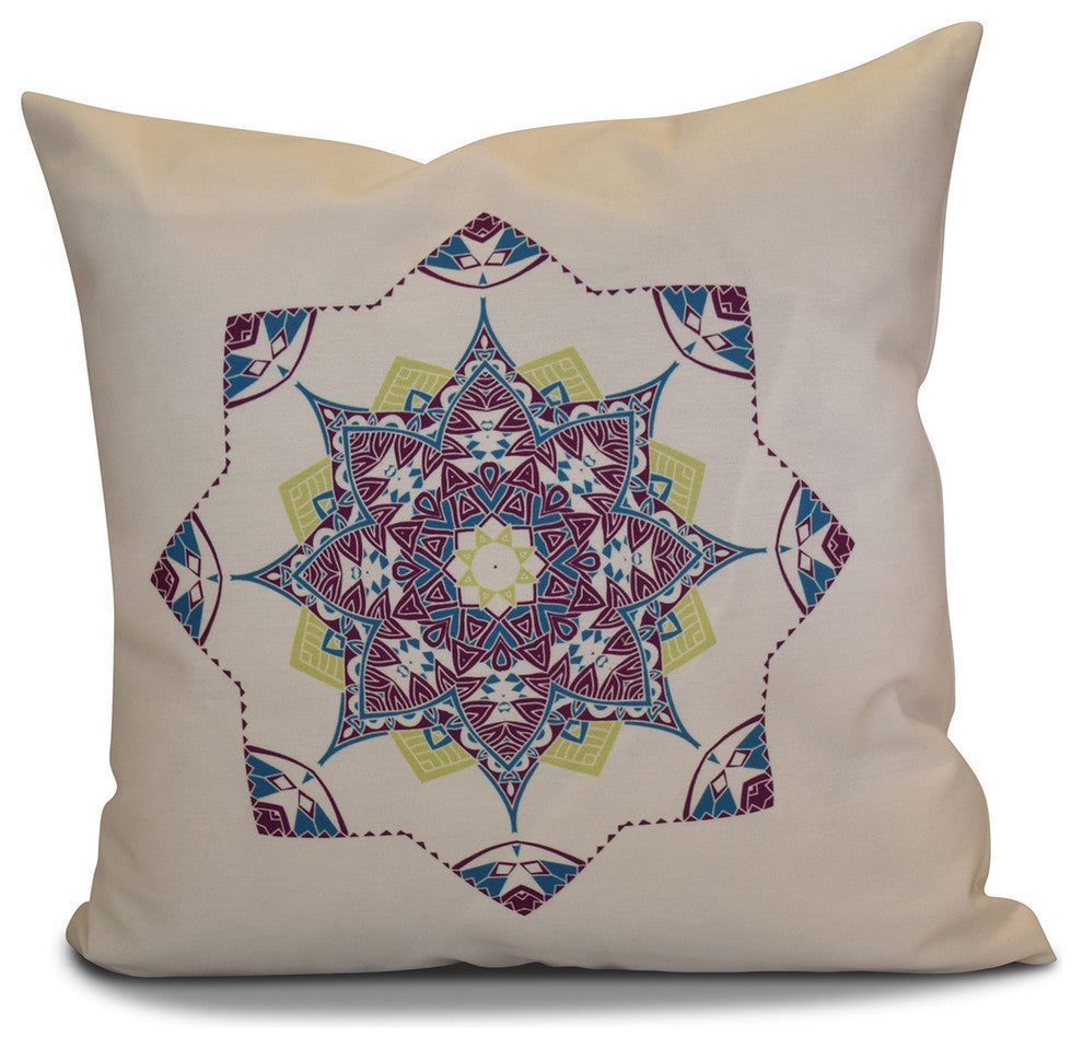 Snowflake Star Pillow, Purple, 18"x18"