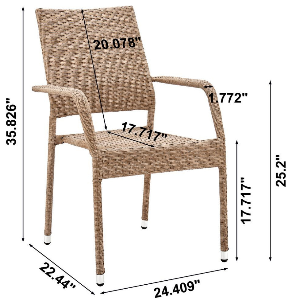 Manhattan Comfort Genoa Patio Dining Armchair, Set of 2