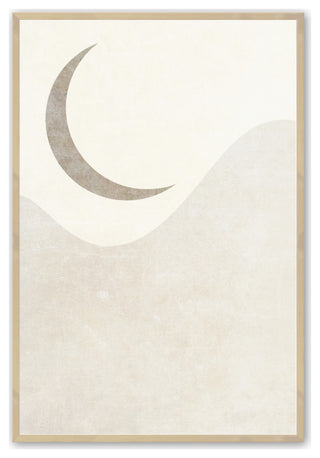 Raw Maple 24" x 36" Sun and Moon, Set of 2 Framed Print