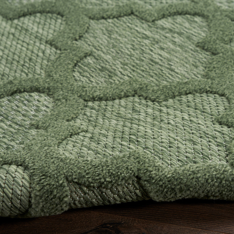 Nourison Nourison Easy Care 2'2" x 10' Green Modern Rug