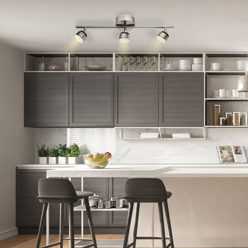 Armento 1, 3-LED Track Light, Matte Nickel Finish