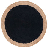 Safavieh Vintage Leather Collection NF801Z Rug, Black/Natural, 5' X 5' Round