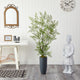5' Ruffle Fern Artificial Tree, Gray Planter