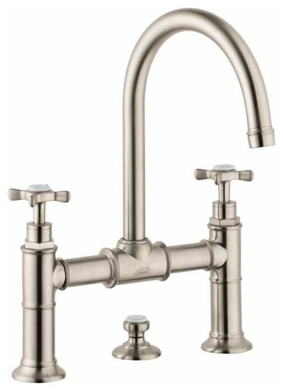 Hansgrohe Axor Chrome Montreux Bathroom Faucet with Cross Handles
