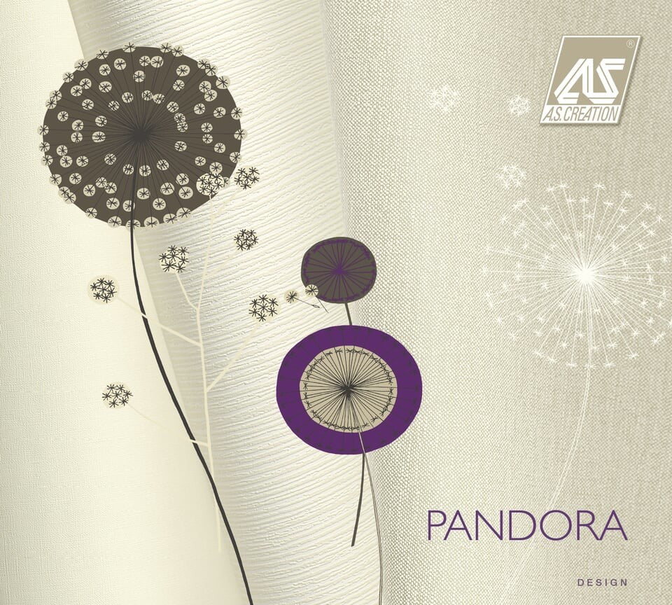 Pandora, Textile Flower Frond Graphic Striped Wallpaper Roll Wall Decor