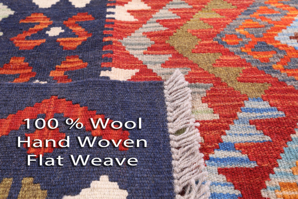 Kilim Flat Weave Reversible Wool On Wool Rug 6' 9 X 9' 9" Q9464