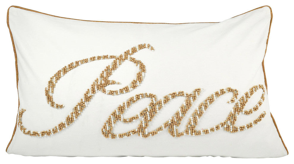 Pomeroy Peace 26X16 Lumbar Pillow, Crema