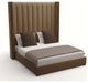 Nativa Interiors Irenne Vertical Channel Bed, Brown, Queen, High 87"