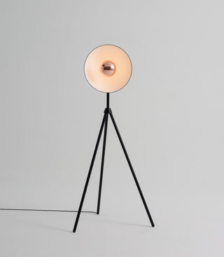 Apollo Floor Lamp, Black/Copper, Black Metal