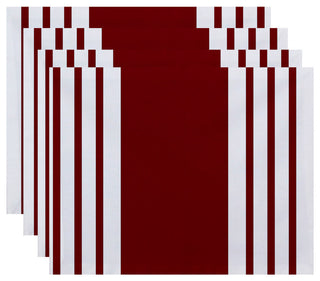 Big And Bold Stripe, Decorative Placement, Set of 4, Red
