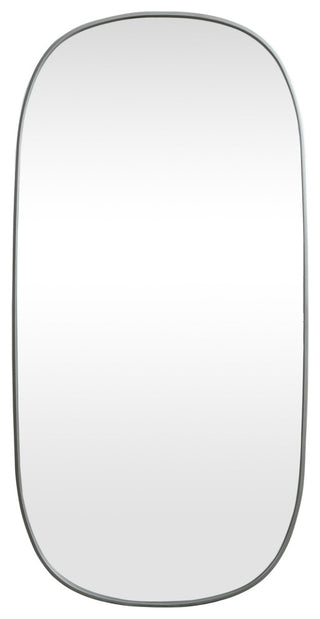 Home Living Metal Frame Oval Mirror 30x60 Inch, Silver