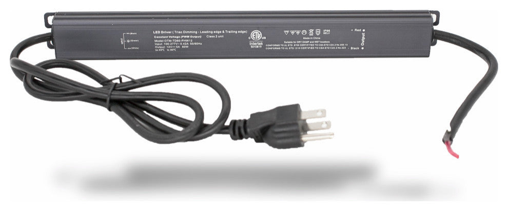 ETL Listed 12V 5A 60w Class 2 Triac Dimmable waterproof linear Power Supply