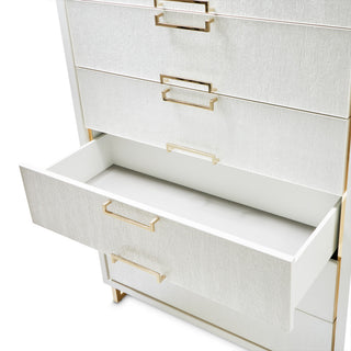 Palm Gate 6-Drawer Chest, Cloud White