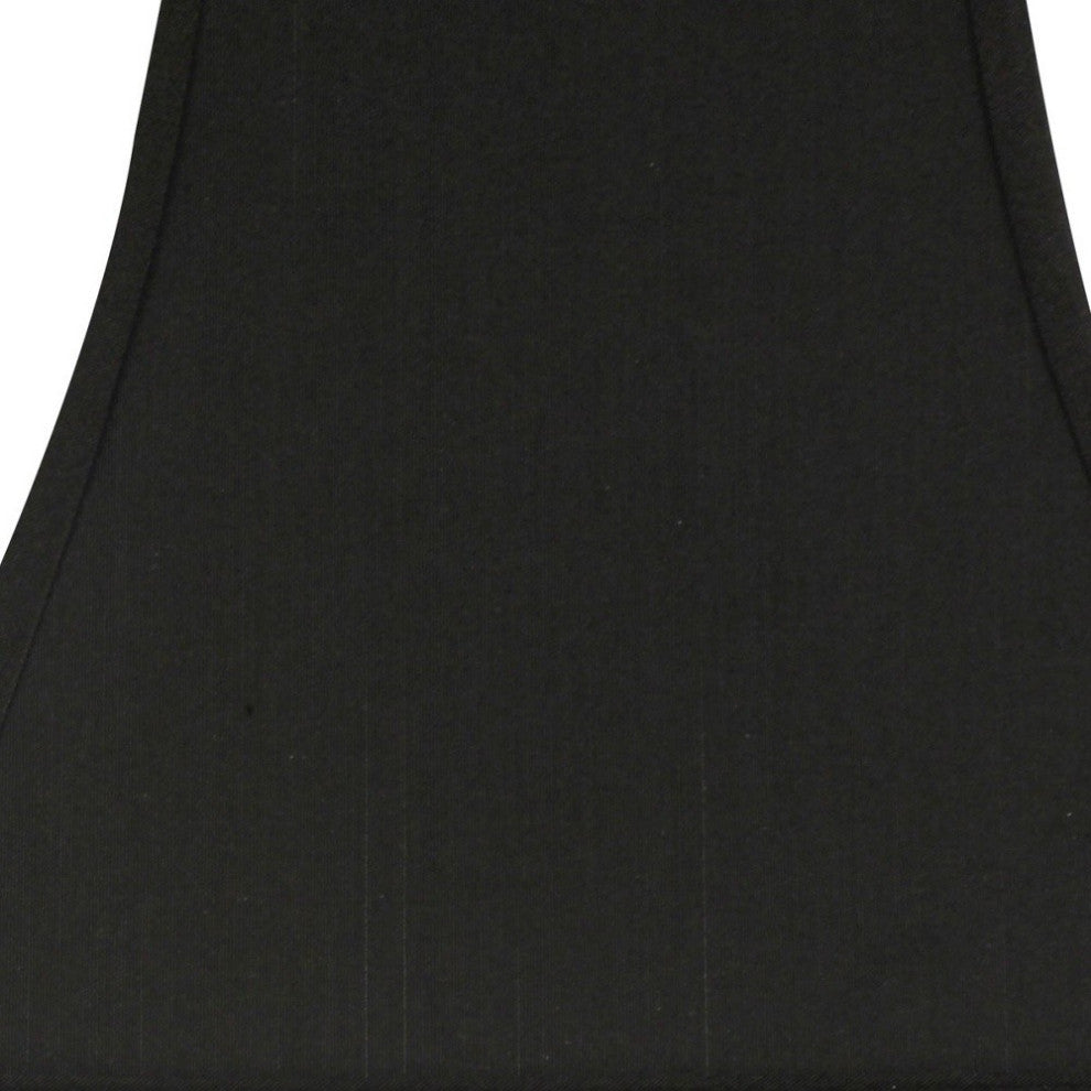 12" Black With White Lining Square Bell Shantung Lampshade