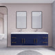 Rosa 72" Wall Mounted Modern Vanity, High Gloss Night Blue, Glossy White Top
