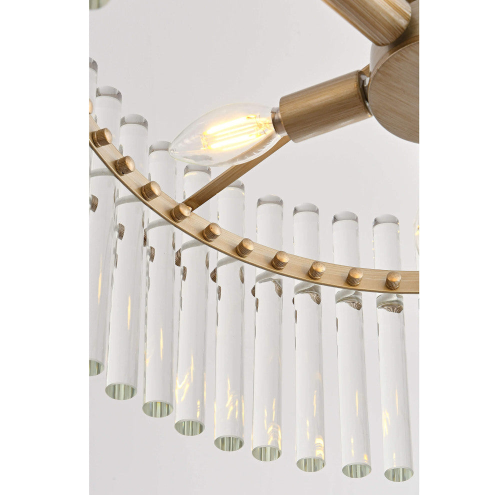 Eva Brushed Champagne Silver 5-light Chandelier