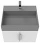 CastelloUSA Amazon 24" Wall Mounted Bathroom Vanity Set, White, Gray Top, Chrome Handles