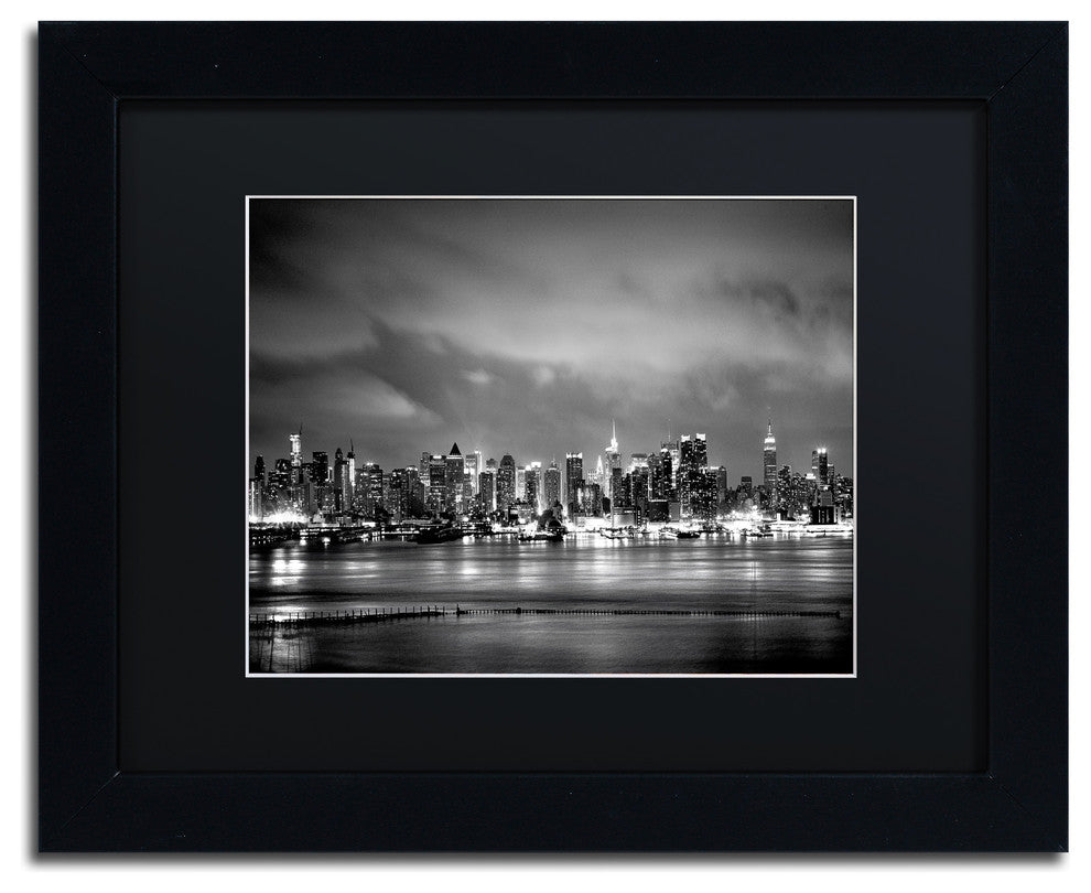 'New York Skyline' Matted Framed Canvas Art by Preston