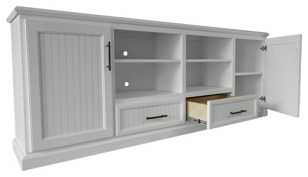 90" Modern Coastal TV Center, Bright White