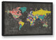 Colorful World Map Canvas Wall Art, 24"x36", Framed