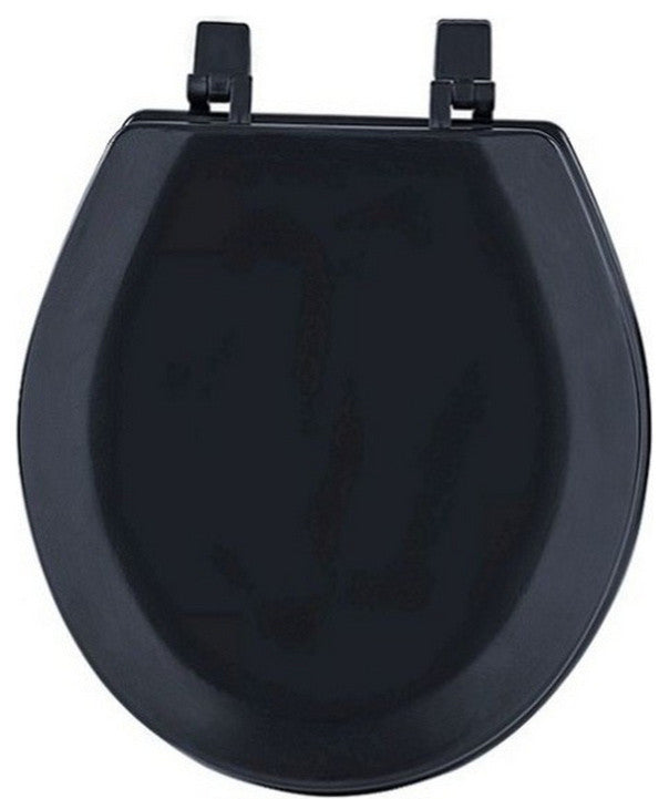 Hard Wood Standard Round Toilet Seat, Black