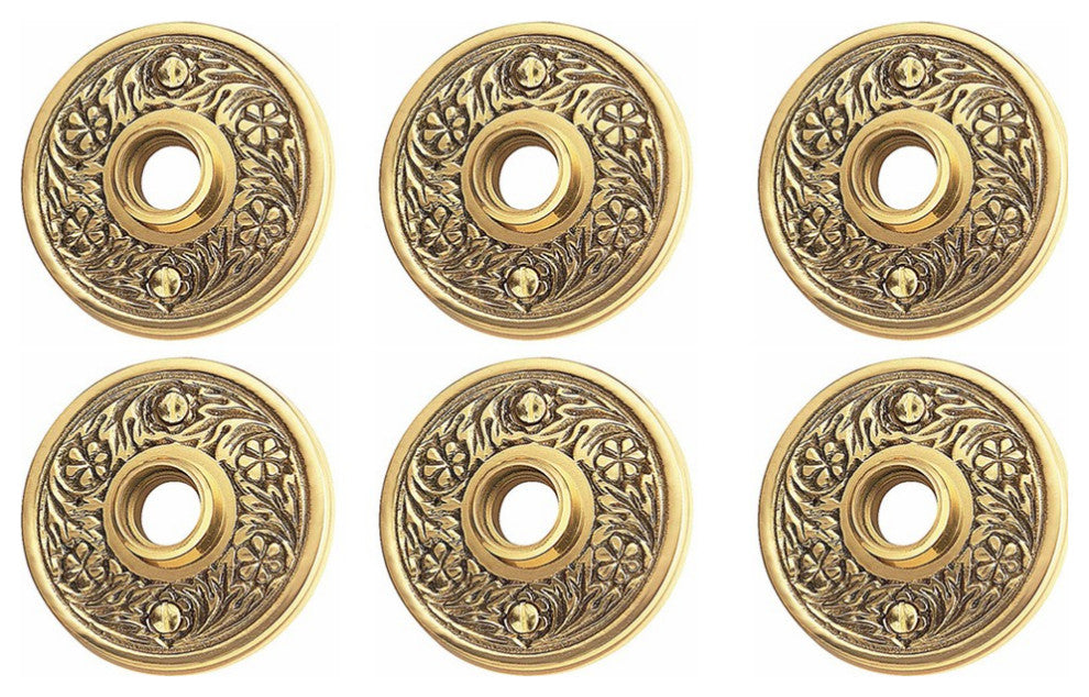 3 Pair Victorian Rosette Cast Antique Brass Door Hardware Renovators Supply