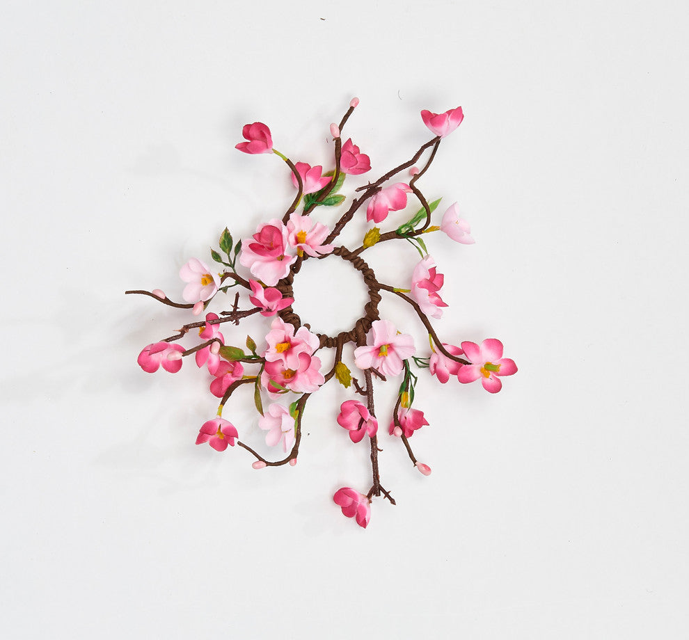 1.25" Cherry Blossom Candle Ring, Set of 4