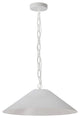 Presley Incandescent Pendant, Matte White with White Shade, M