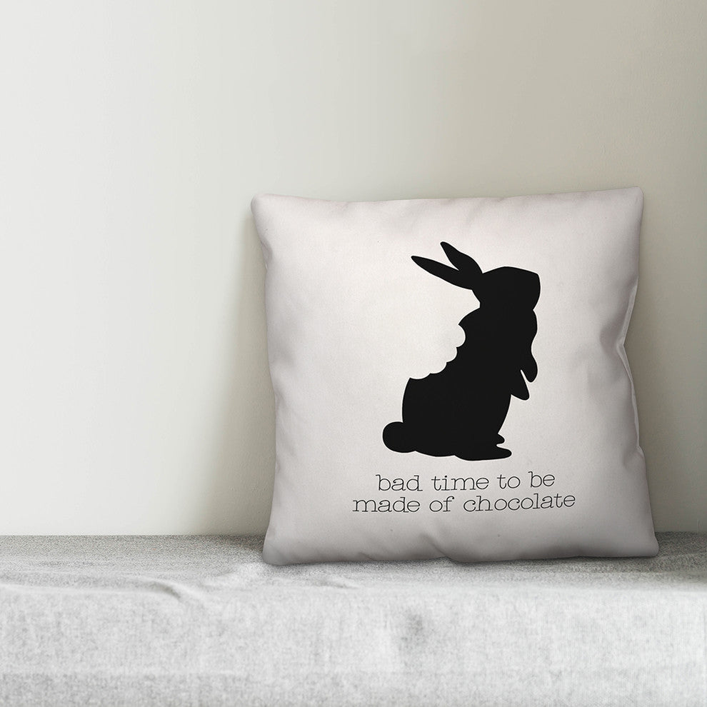 Chocolate Bunny 18x18 Throw Pillow