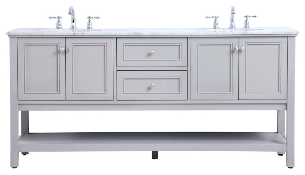 Home Living 72" Double Sink Bathroom Vanity Set, Gray