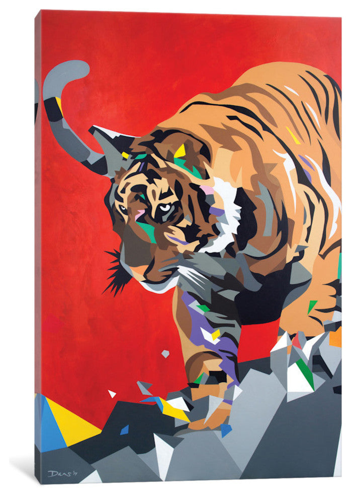 "Geo Tiger" by DAAS, Canvas Print, 18"x12"