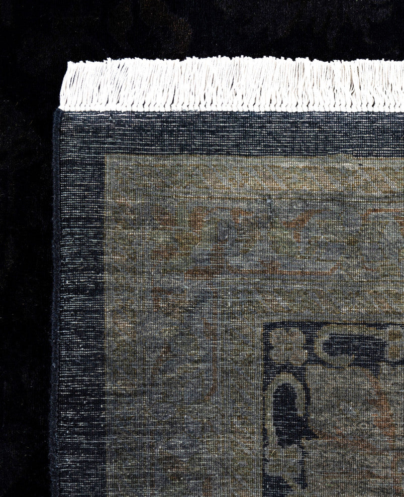 Overdyed One-of-a-Kind Hand-Knotted Area Rug Black, 8' 2" x 10' 1"