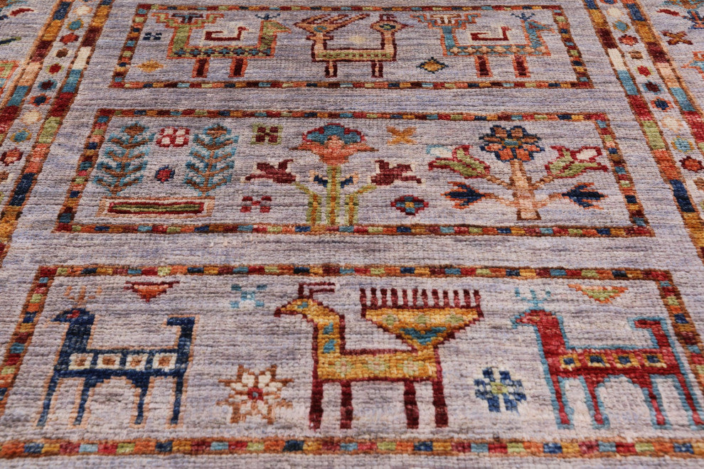 2' 8" X 3' 9" Persian Gabbeh Tribal Hand Knotted Rug Q8369