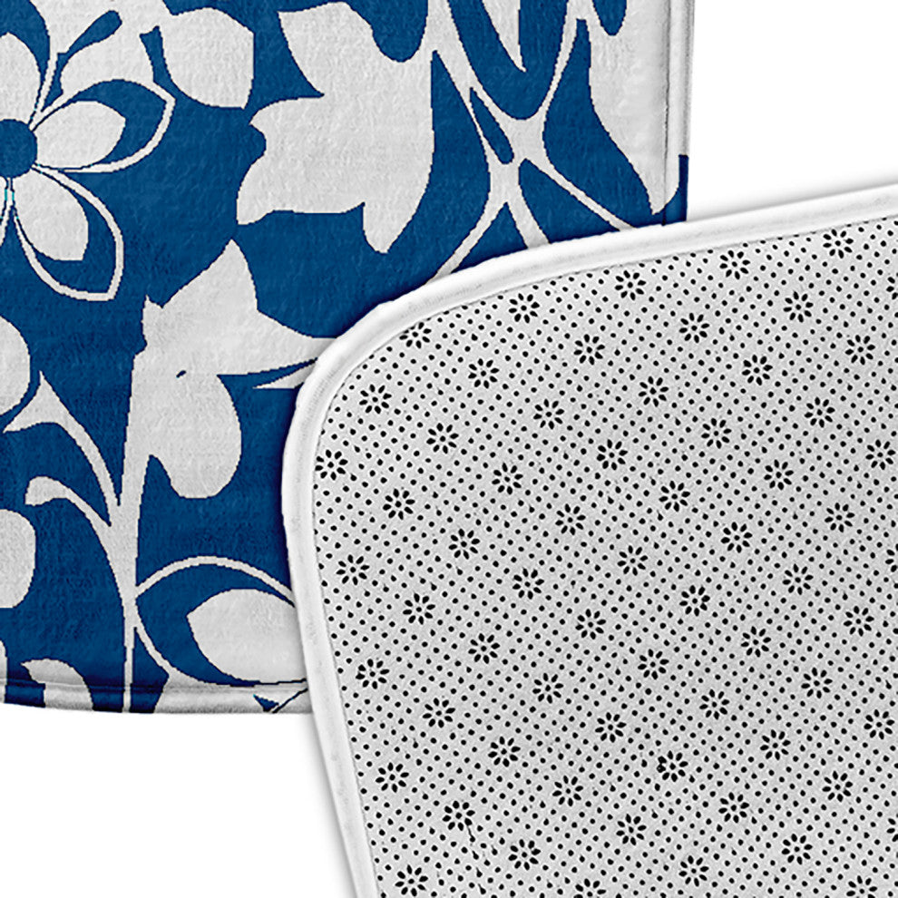 34" x 21" Evelyn Bathmat, Dark Cobalt Blue