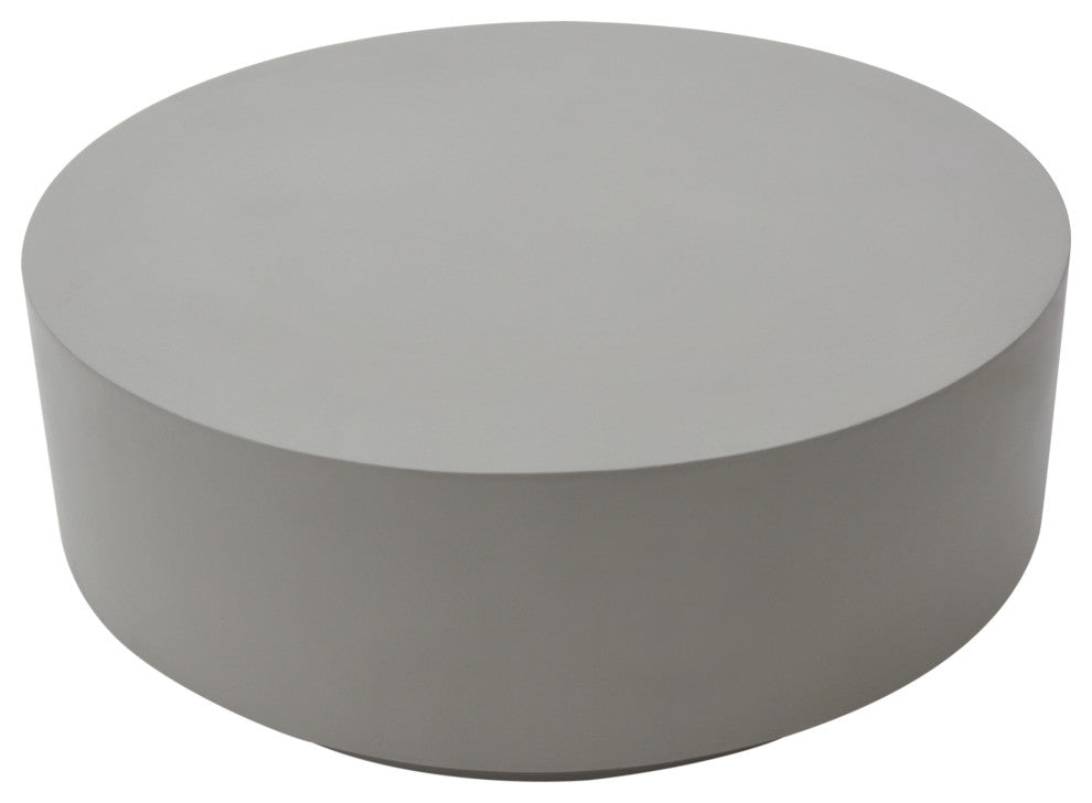 Rome 40" Round Concrete Coffee Table, Space Grey