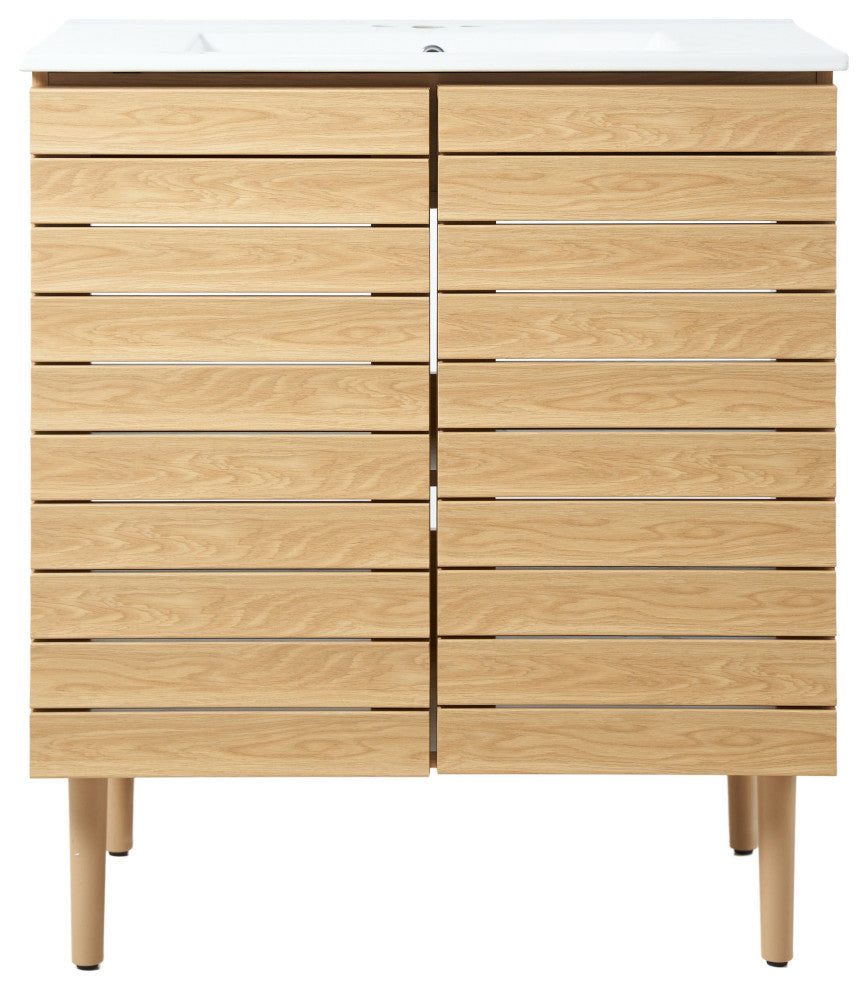 30"Modern Farmhouse 2-Shelf Bath Vanity Cabinet Only (Sink Basin not Included)