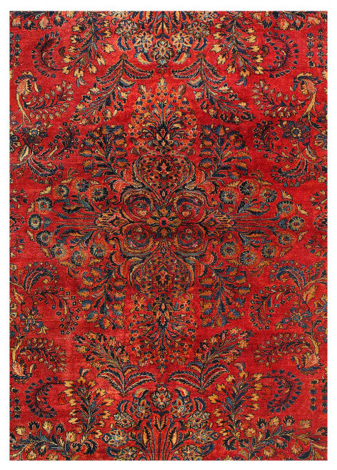 Persian Hand Knotted Antique Sarouk 9'8''x11'2''