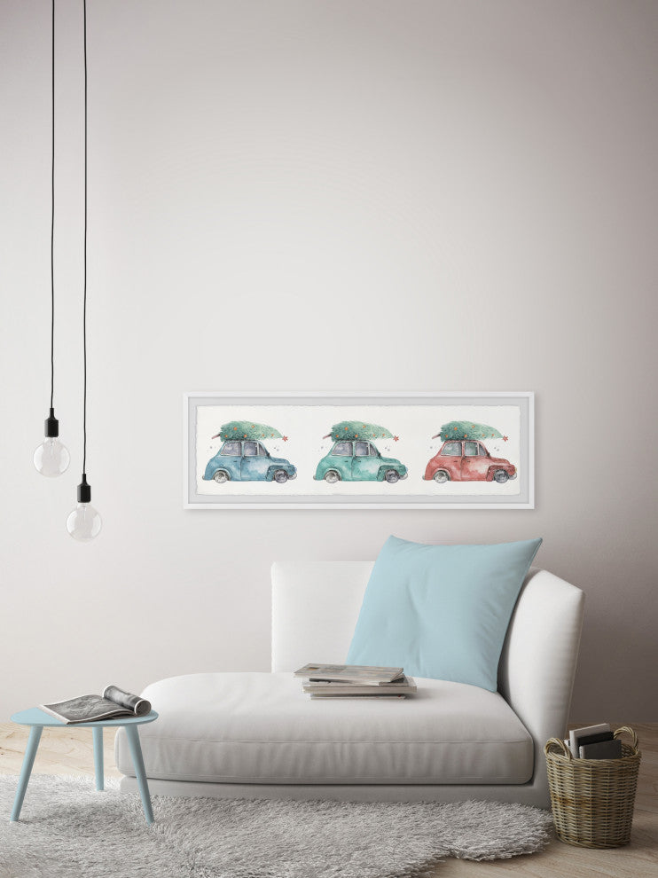 "Pine Tree Shopping" Framed Painting Print, 45x15