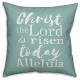 Christ the Lord is Risen White Script 20x20 Throw Pillow